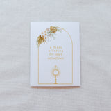 Floral Monstrance and Eucharist Mass Intention Card