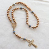 Saint Benedict Gold and Blue Rosary