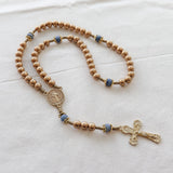 Saint Benedict Gold and Blue Rosary