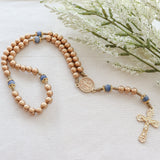 Saint Benedict Gold and Blue Rosary