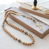 Saint Benedict Gold and Blue Rosary