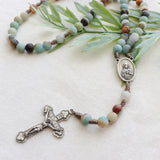 Amazonite Stone Immaculate Heart of Mary Rosary