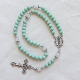 Our Lady of Guadalupe Mint and Silver Rosary