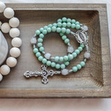 Our Lady of Guadalupe Mint and Silver Rosary