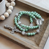 Our Lady of Guadalupe Mint and Silver Rosary