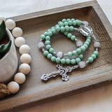 Our Lady of Guadalupe Mint and Silver Rosary