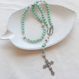 Our Lady of Guadalupe Mint and Silver Rosary