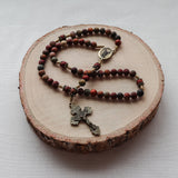 Saint Michael Red Creek Jasper Stone Rosary