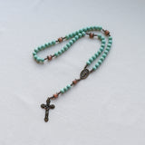 Our Lady of Guadalupe Mint Wood and Peach Rosary