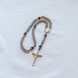 Saint Benedict Stainless Steel Gold Rosary