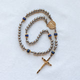 Saint Benedict Stainless Steel Gold Rosary