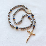 Saint Benedict Stainless Steel Gold Rosary