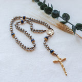 Saint Benedict Stainless Steel Gold Rosary