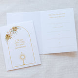 Floral Monstrance and Eucharist Mass Intention Card