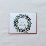 "O Come Let Us Adore Him" Wreath Christmas Card