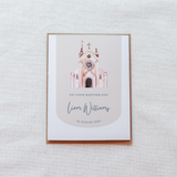 Custom Baptism Card Watercolor Church