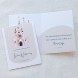 Custom Baptism Card Watercolor Church