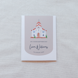 Custom Baptism Card Watercolor Church
