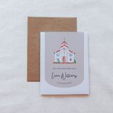 Custom Baptism Card Watercolor Church