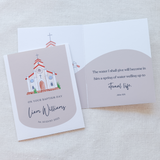 Custom Baptism Card Watercolor Church