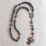 Our Lady of Lourdes Gray and Peach Sunstone Rosary