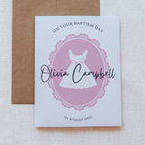Custom Girls Baptism Card