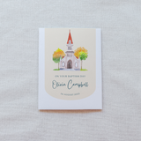 Custom Baptism Card Watercolor Church