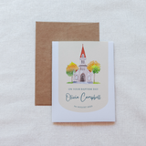 Custom Baptism Card Watercolor Church