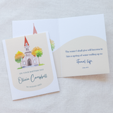 Custom Baptism Card Watercolor Church