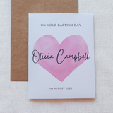 Custom Girls Baptism Card