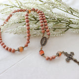 Our Lady of Guadalupe Bronze and Carnelian Rosary