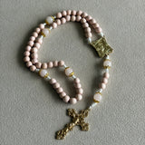 Pink Madonna and Child Rosary