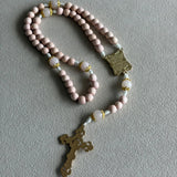 Pink Madonna and Child Rosary