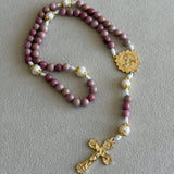 Madonna and Child Stone Bead Rosary