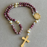 Madonna and Child Stone Bead Rosary