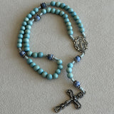Miraculous Medal Blue Rosary
