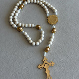 Madonna and Child Sunflower Wood Rosary