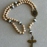 Fatima Wood and Pearl Rosary