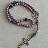 Purple Miraculous Medal Rosary