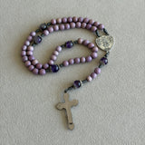 Purple Miraculous Medal Rosary