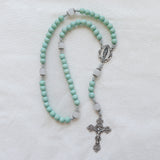 Our Lady of Guadalupe Mint and Silver Rosary