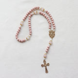 Miraculous Medal Pink and Gold Rosary