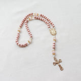 Miraculous Medal Pink and Gold Rosary