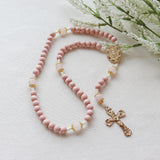 Miraculous Medal Pink and Gold Rosary