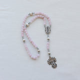 Our Lady of Guadalupe Rose Quartz and Pearl Rosary