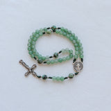 St Benedict Green Aventurine and Turquoise Stone Rosary