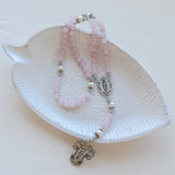 Our Lady of Guadalupe Rose Quartz and Pearl Rosary