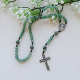 St Benedict Green Aventurine and Turquoise Stone Rosary