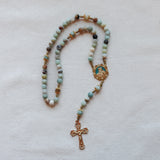 Madonna and Child Amazonite Stone Rosary