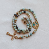 Madonna and Child Amazonite Stone Rosary